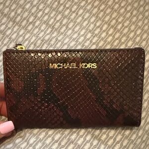 Michael Kors Maroon Snake Pattern Wallet